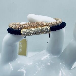 NWT Michael Kors Gold and Silver Crystal Bracelets